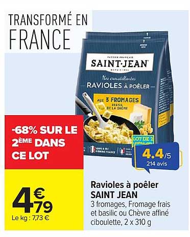 Ravioles à poêler SAINT JEAN