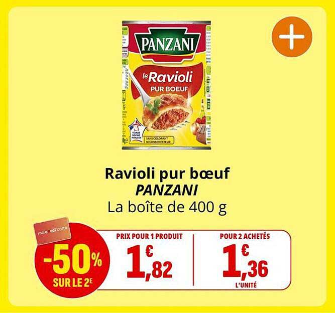 Ravioli pur boeuf PANZANI La boîte de 400 g