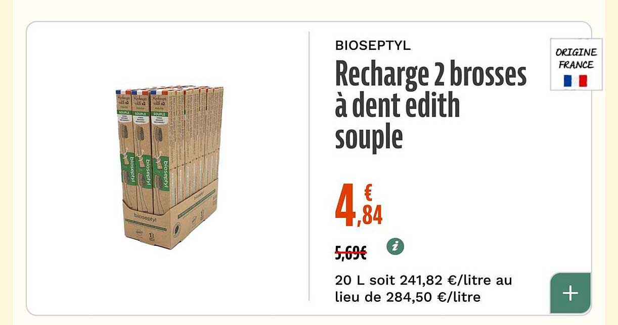 Recharge 2 brosses à dent edith souple