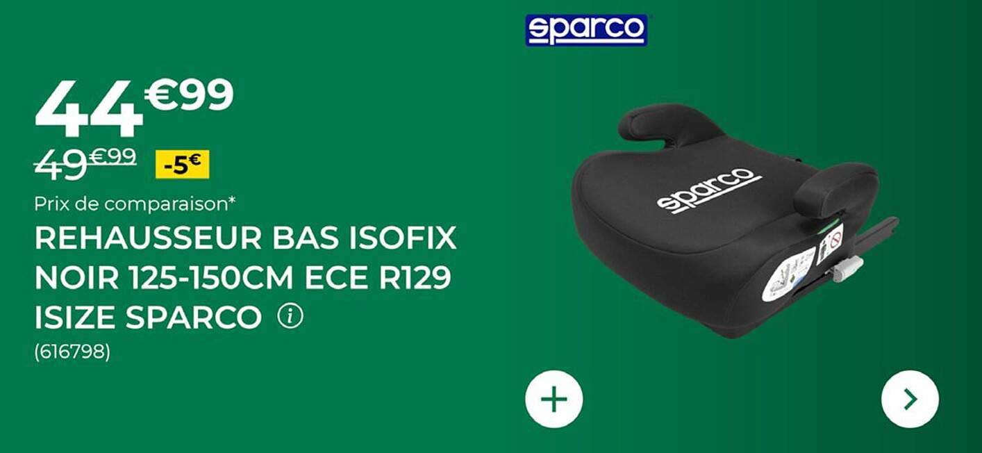 REHAUSSEUR BAS ISOFIX NOIR 125-150CM ECE R129 ISIZE SPARCO