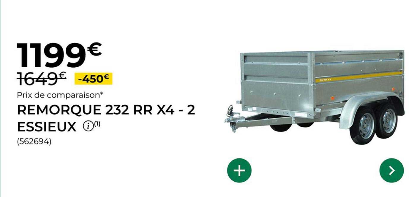 REMORQUE 232 RR X4 - 2 ESSIEUX