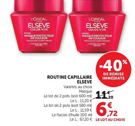 ROUTINE CAPILLAIRE ELSEVE Variétés au choix
