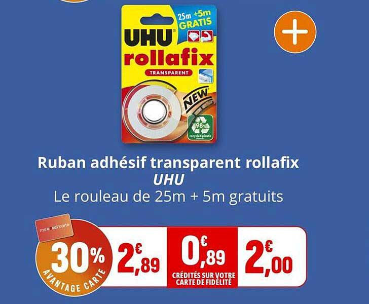 Ruban adhésif transparent rollafix UHU