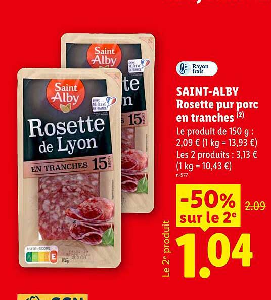SAINT-ALBY Rosette pur porc en tranches