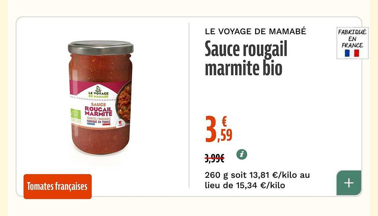 Sauce rougail marmite bio