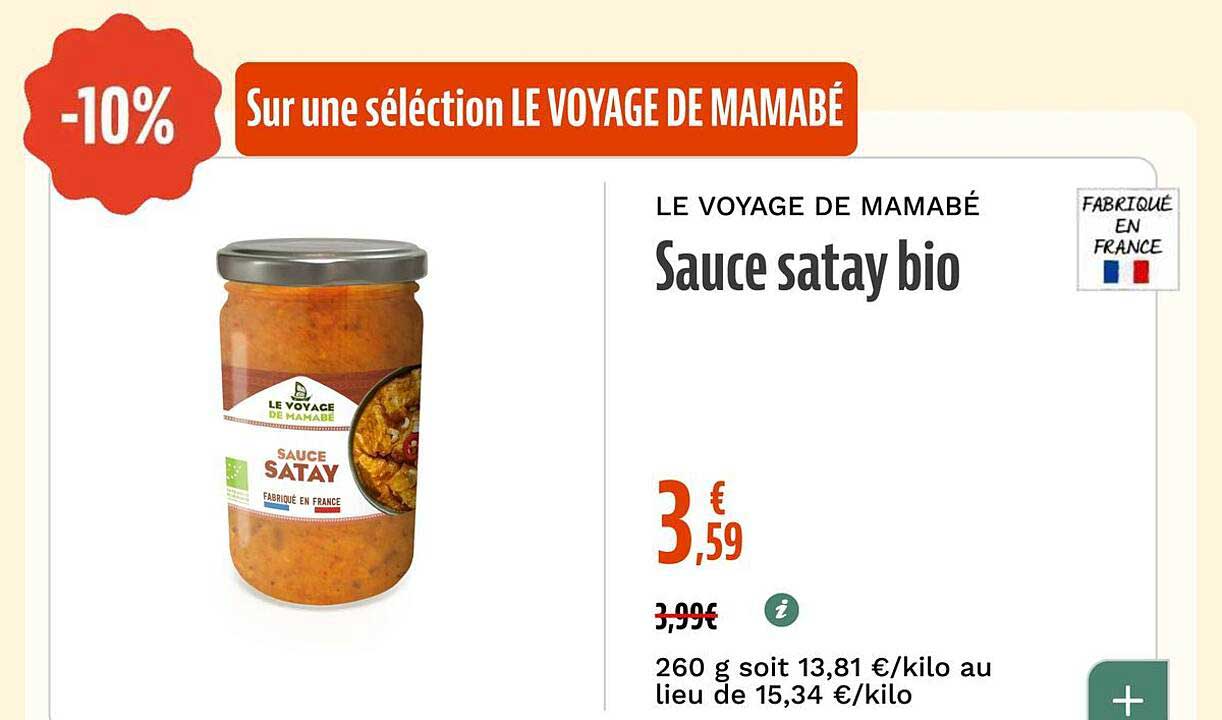 Sauce satay bio