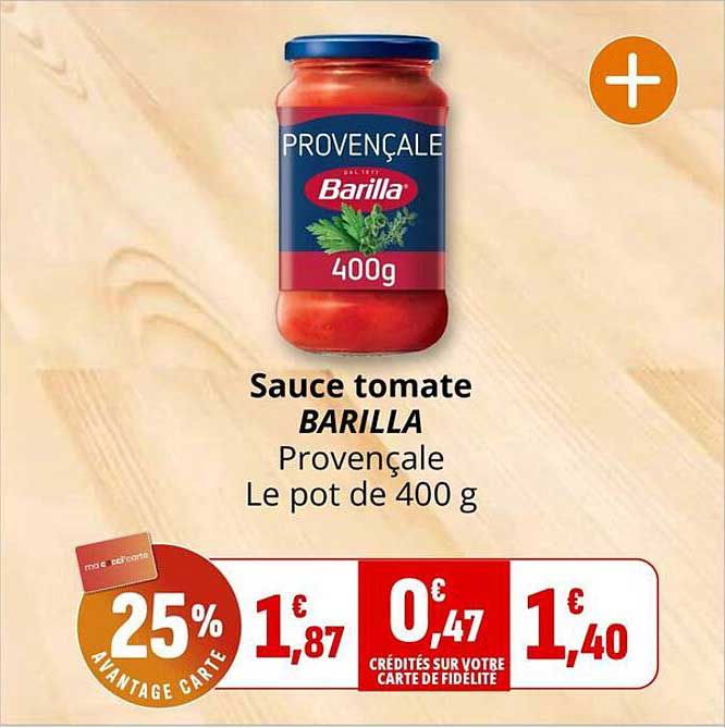 Sauce tomate BARILLA Provençale Le pot de 400 g