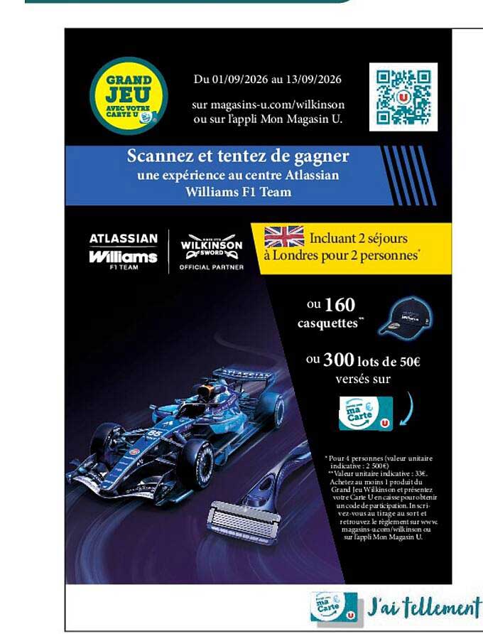 Scannez et tentez de gagner une expérience au centre Atlassian Williams F1 Team