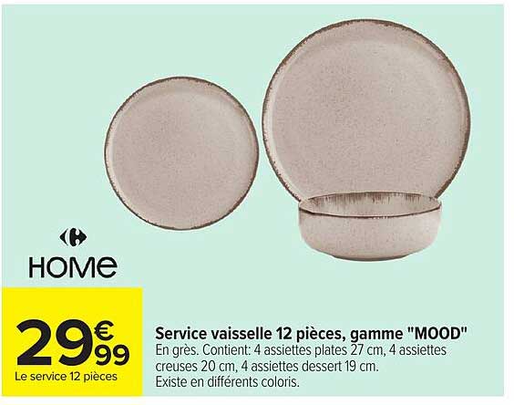 Service vaisselle 12 pièces, gamme "MOOD"