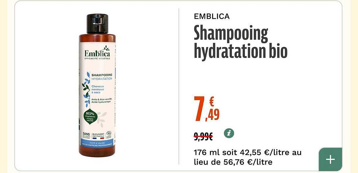 Shampooing hydratation bio