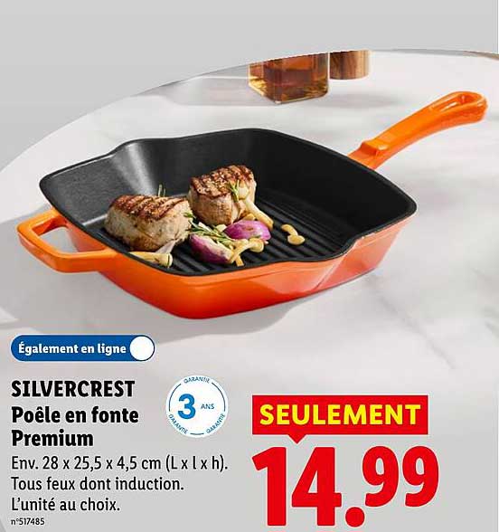 SILVERCREST Poêle en fonte Premium
