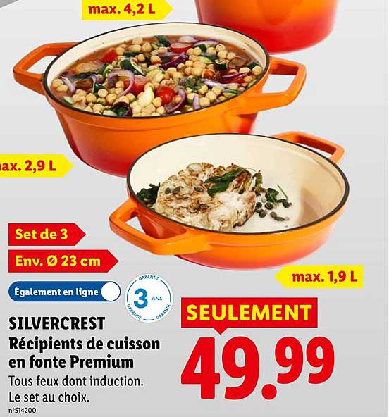 SILVERCREST Récipients de cuisson en fonte Premium