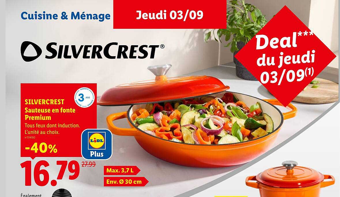 SILVERCREST Sauteuse en fonte Premium
