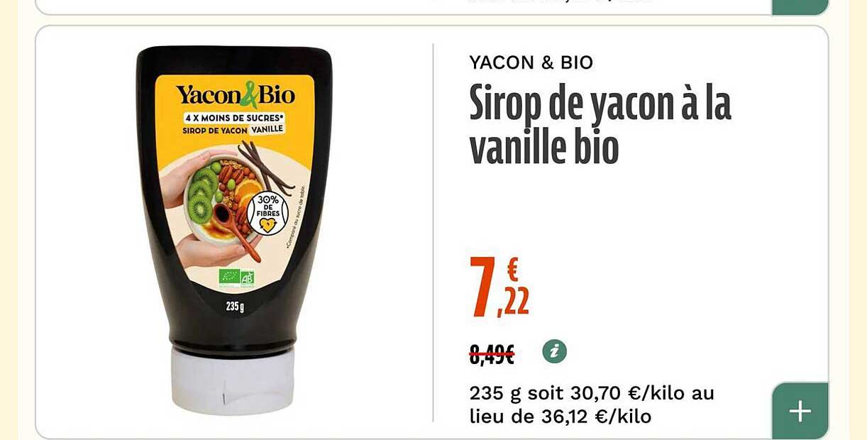 Sirop de yacon à la vanille bio