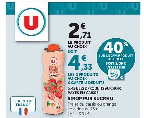 SIROP PUR SUCRE U