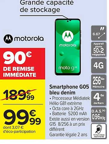 Smartphone G05 bleu denim