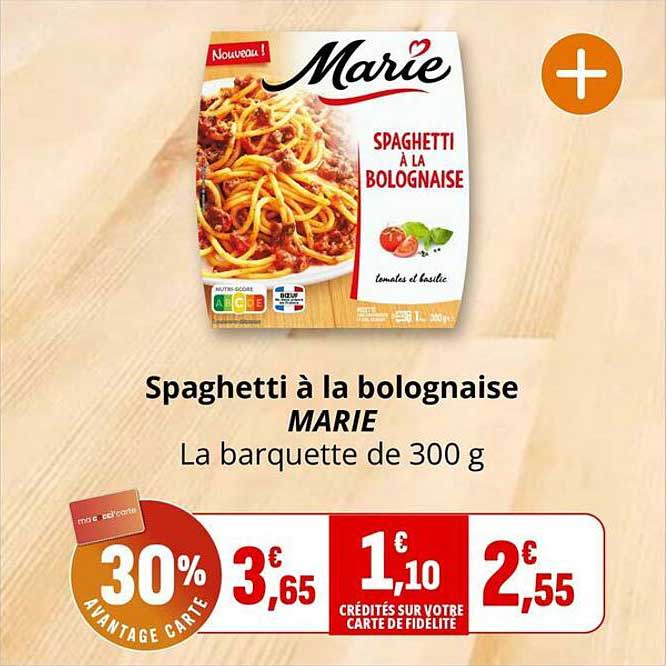 Spaghetti à la bolognaise MARIE La barquette de 300 g