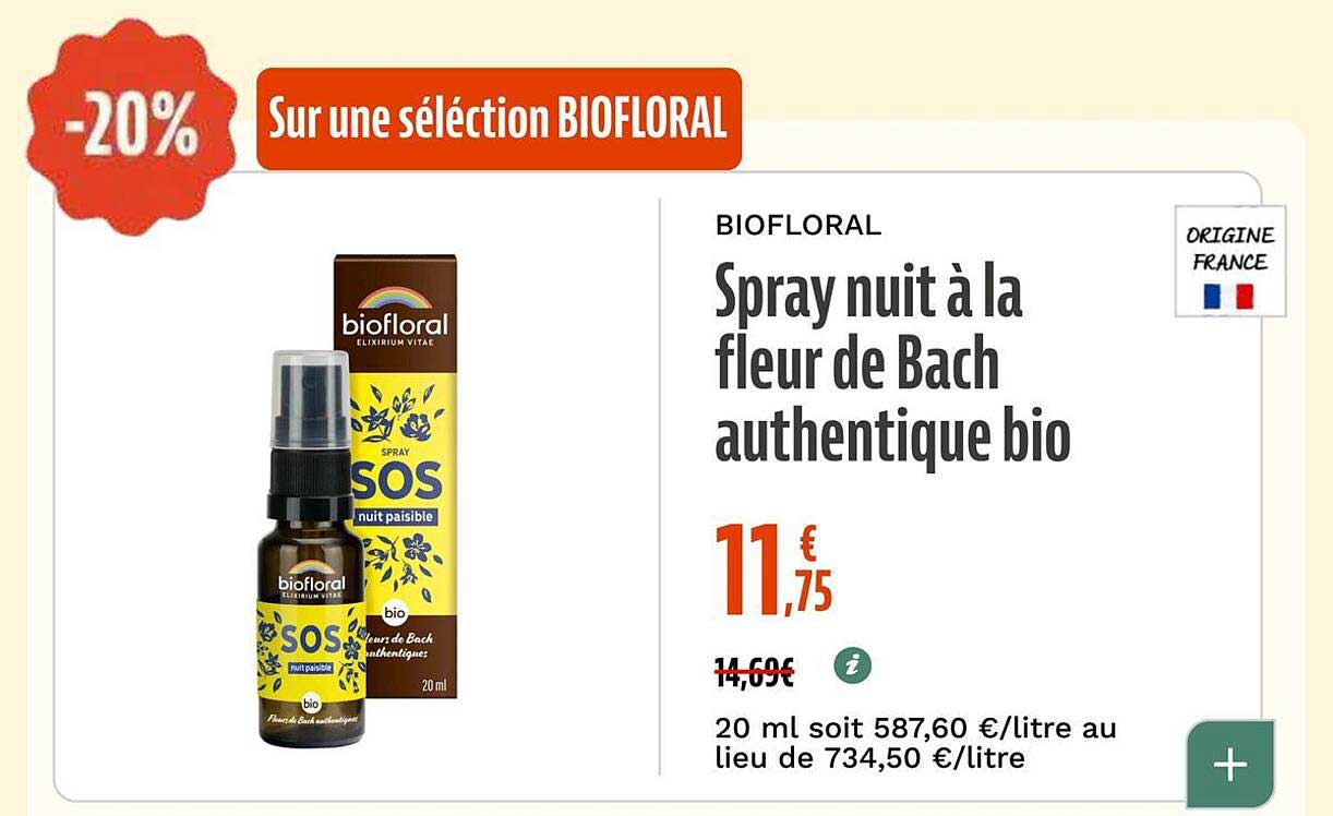 Spray nuit à la fleur de Bach authentique bio
