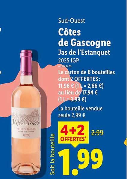 Sud-Ouest Côtes de Gascogne Jas de l’Estanquet 2025 IGP