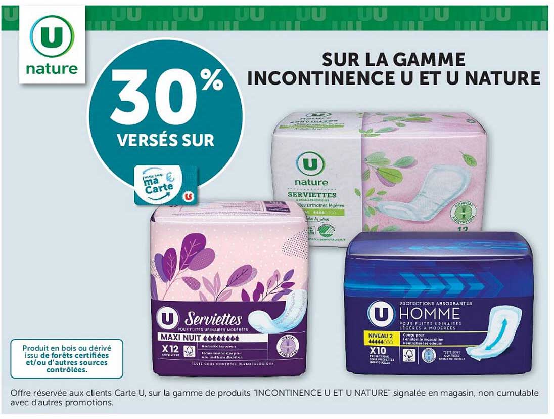 SUR LA GAMME INCONTINENCE U ET U NATURE