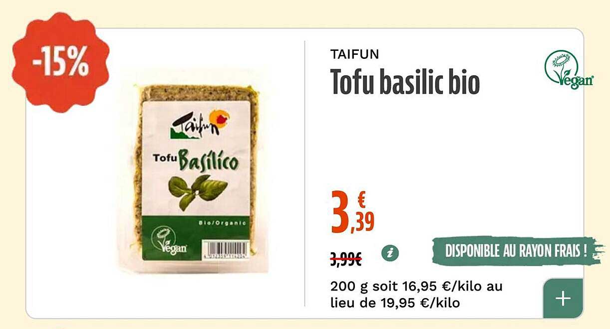 TAIFUN Tofu basilic bio