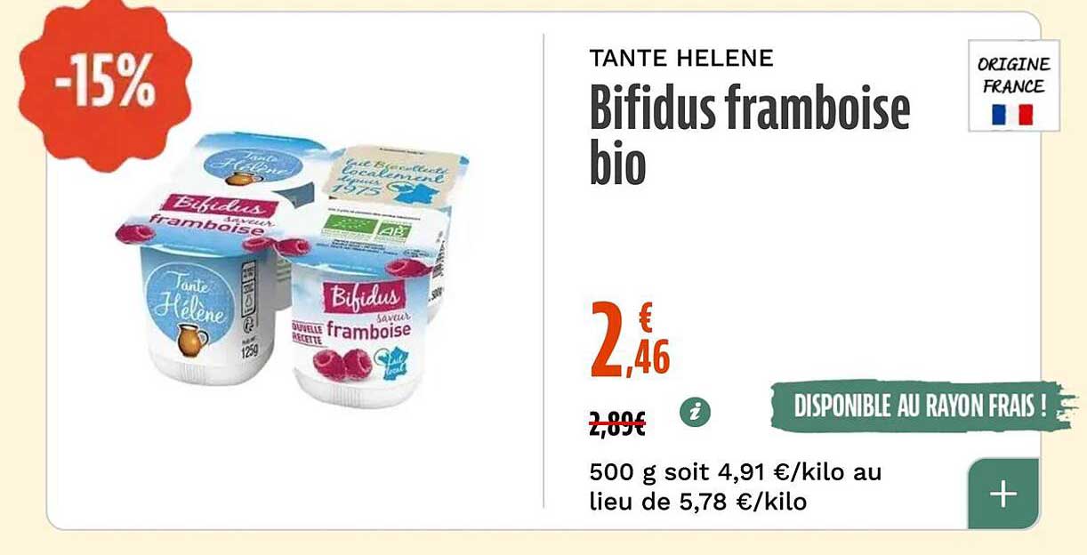 TANTE HELENE Bifidus framboise bio