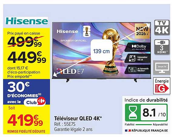 Téléviseur QLED 4K*