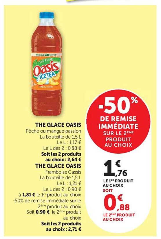 THE GLACE OASIS Pêche ou mangue passion
