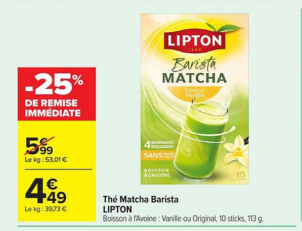 Thé Matcha Barista LIPTON