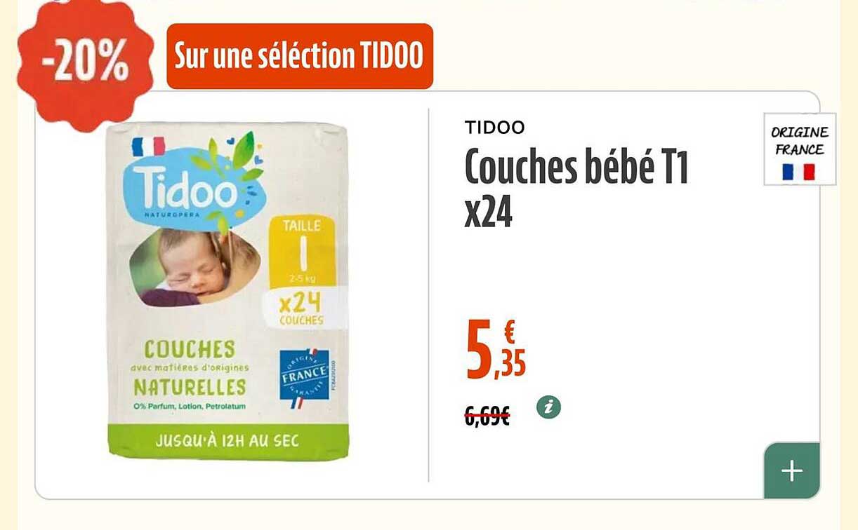 TIDOO Couches bébé T1 x24