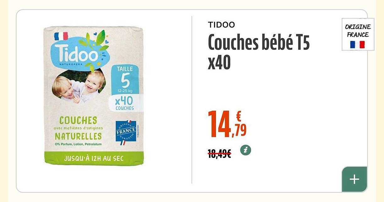 TIDOO Couches bébé T5 x40