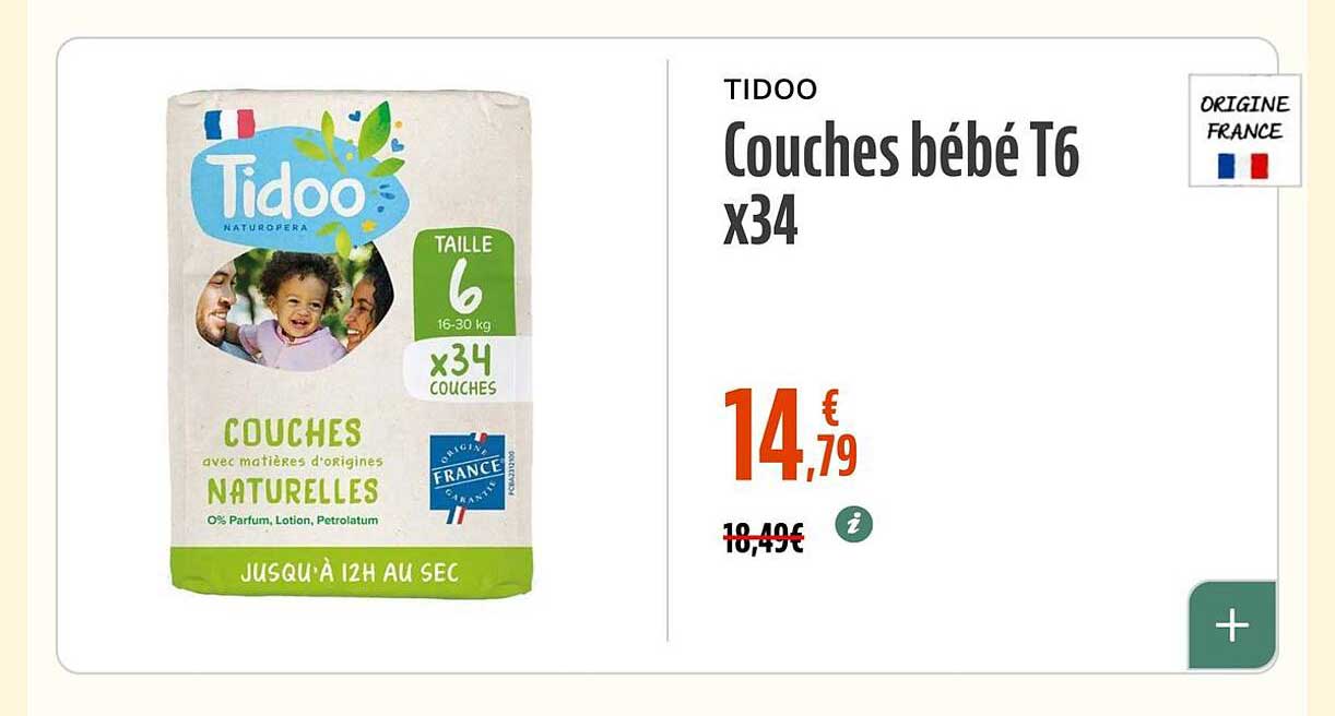 TIDOO Couches bébé T6 x34
