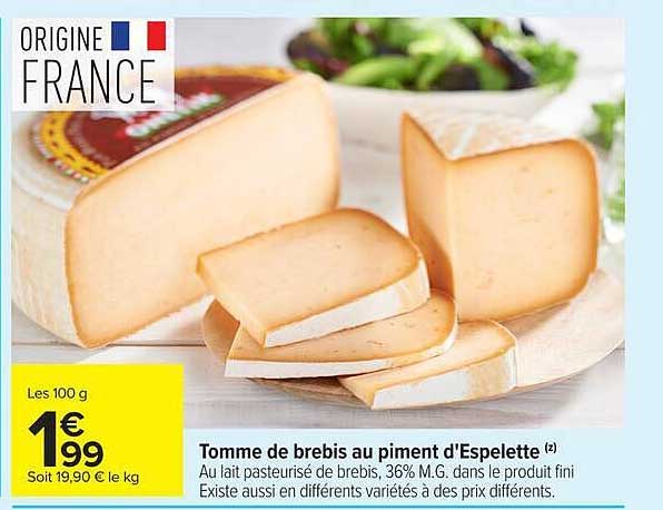 Tomme de brebis au piment d'Espelette