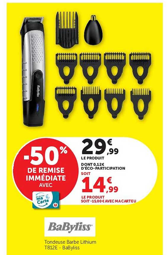 Tondeuse Barbe Lithium T812E - BaByliss