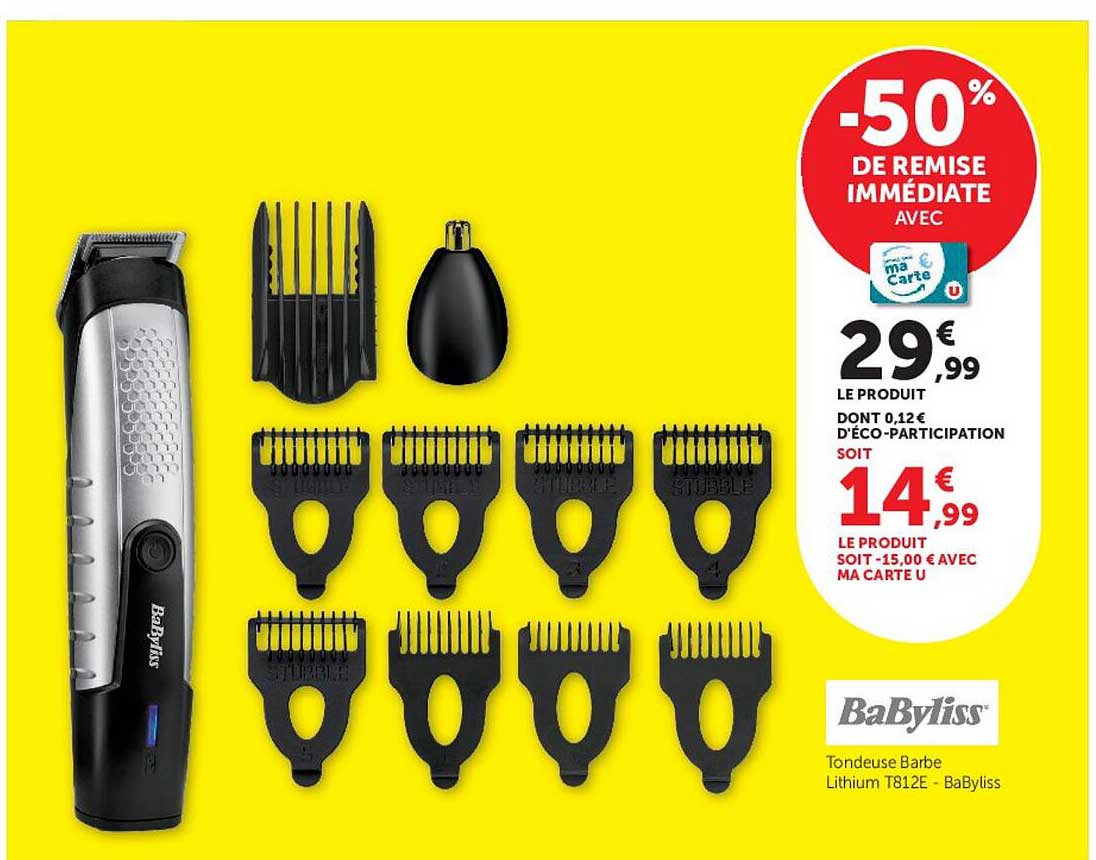 Tondeuse Barbe Lithium T812E - BaByliss