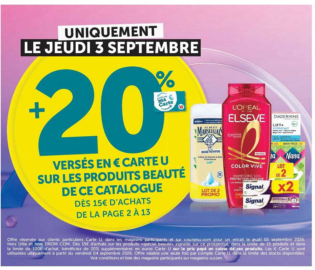 UNIQUEMENT LE JEUDI 3 SEPTEMBRE