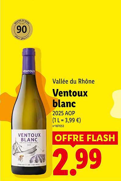 Vallée du Rhône Ventoux blanc 2025 AOP