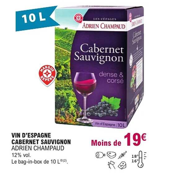VIN D’ESPAGNE CABERNET SAUVIGNON ADRIEN CHAMPAUD