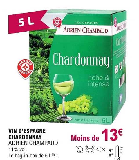 VIN D’ESPAGNE CHARDONNAY ADRIEN CHAMPAUD
