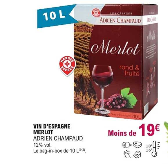 VIN D'ESPAGNE MERLOT ADRIEN CHAMPAUD