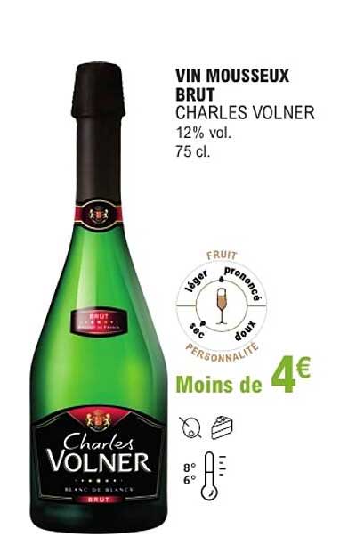 VIN MOUSSEUX BRUT CHARLES VOLNER 12% vol. 75 cl.