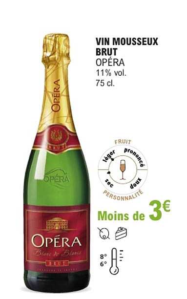 VIN MOUSSEUX BRUT OPÉRA 11% vol. 75 cl.
