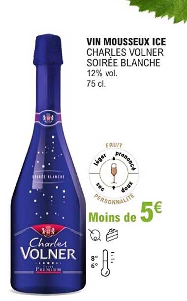 VIN MOUSSEUX ICE CHARLES VOLNER SOIRÉE BLANCHE 12% vol. 75 cl.