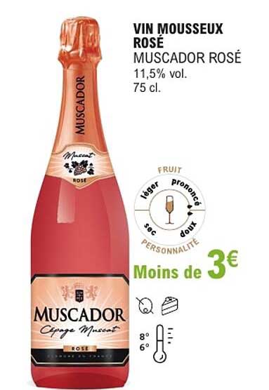 VIN MOUSSEUX ROSÉ MUSCADOR ROSÉ 11,5% vol. 75 cl.