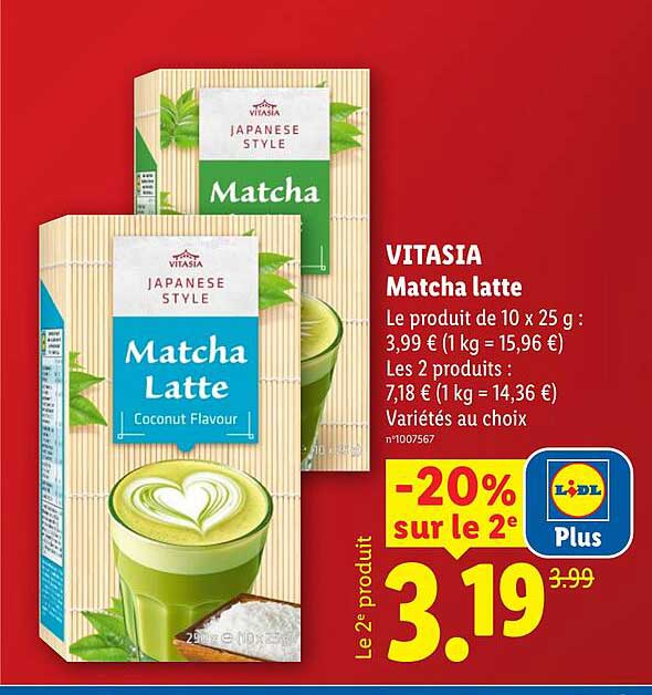 VITASIA Matcha latte -20% sur le 2e