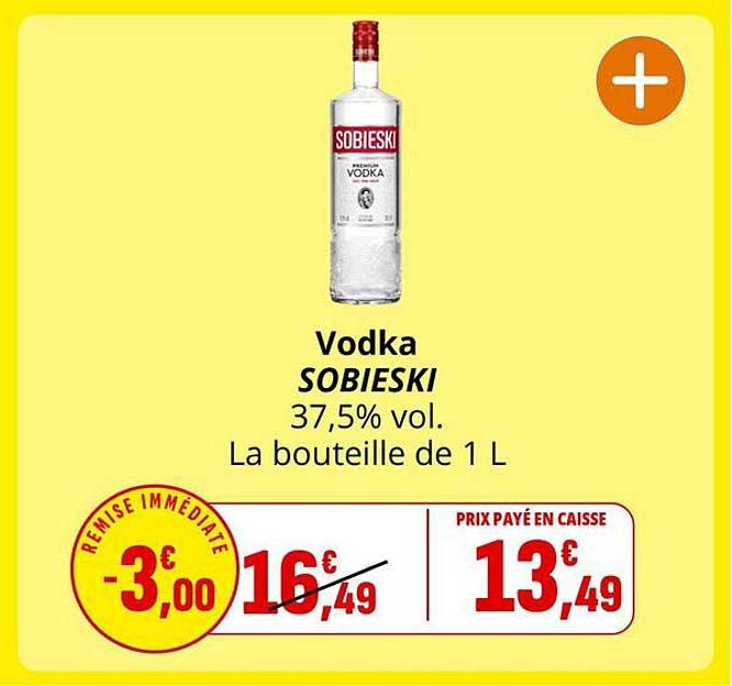 Vodka SOBIESKI 37,5% vol. La bouteille de 1 L
