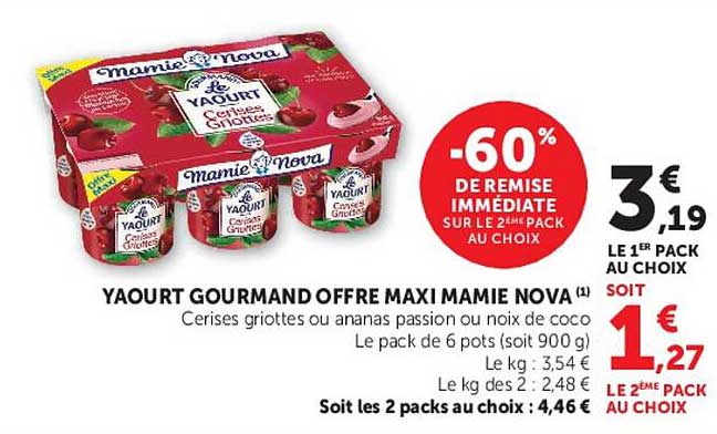 YAOURT GOURMAND OFFRE MAXI MAMIE NOVA
