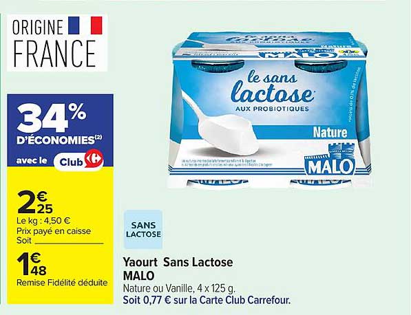 Yaourt Sans Lactose MALO