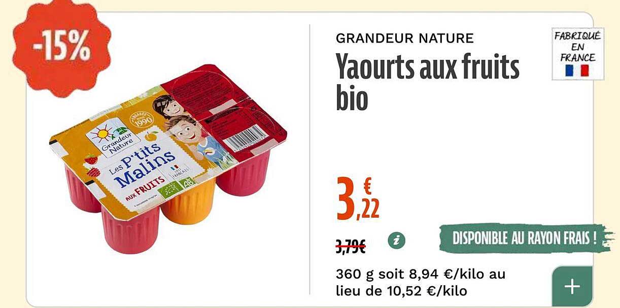 Yaourts aux fruits bio