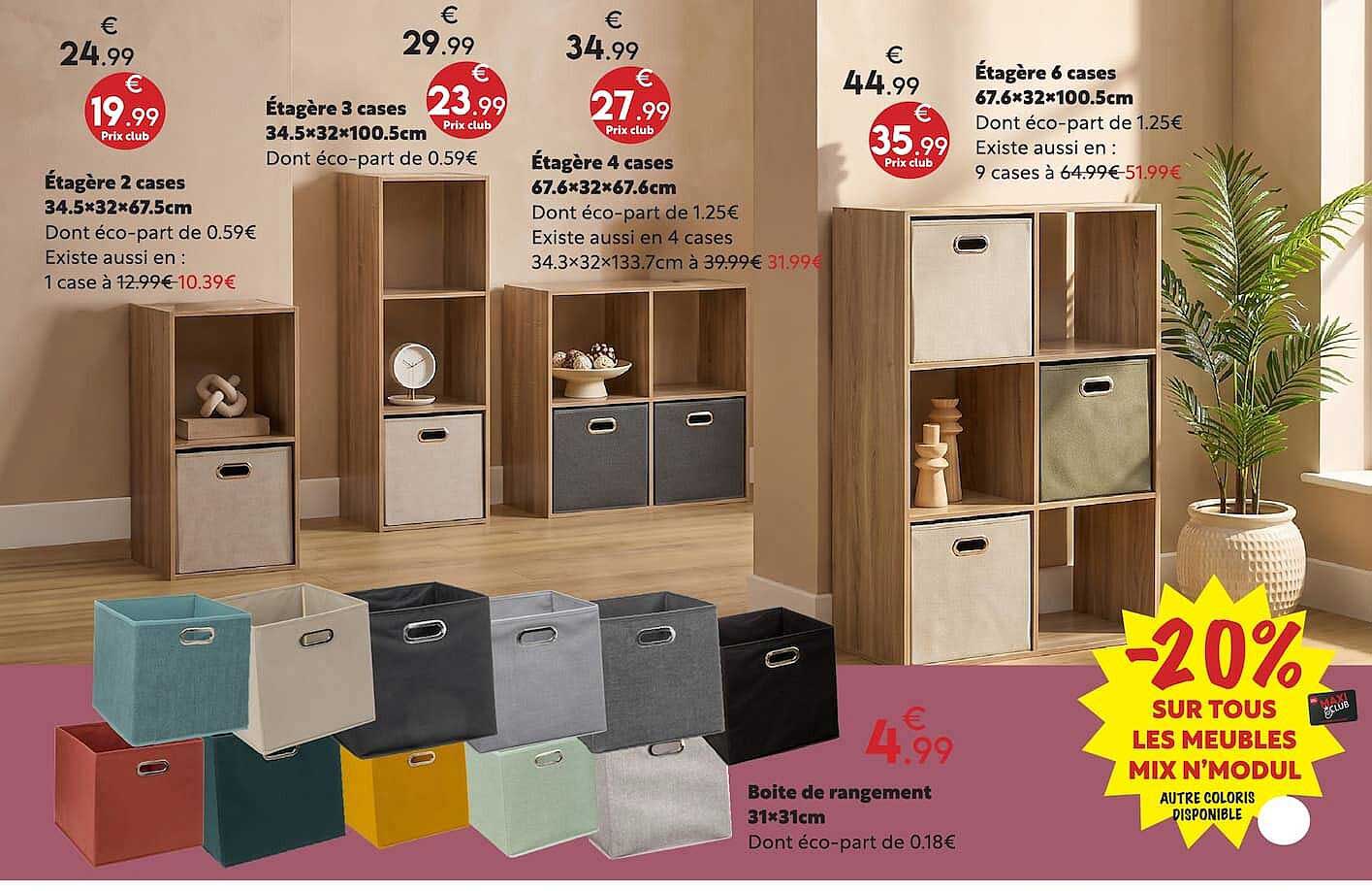-20% SUR TOUS LES MEUBLES MIX N'MODUL